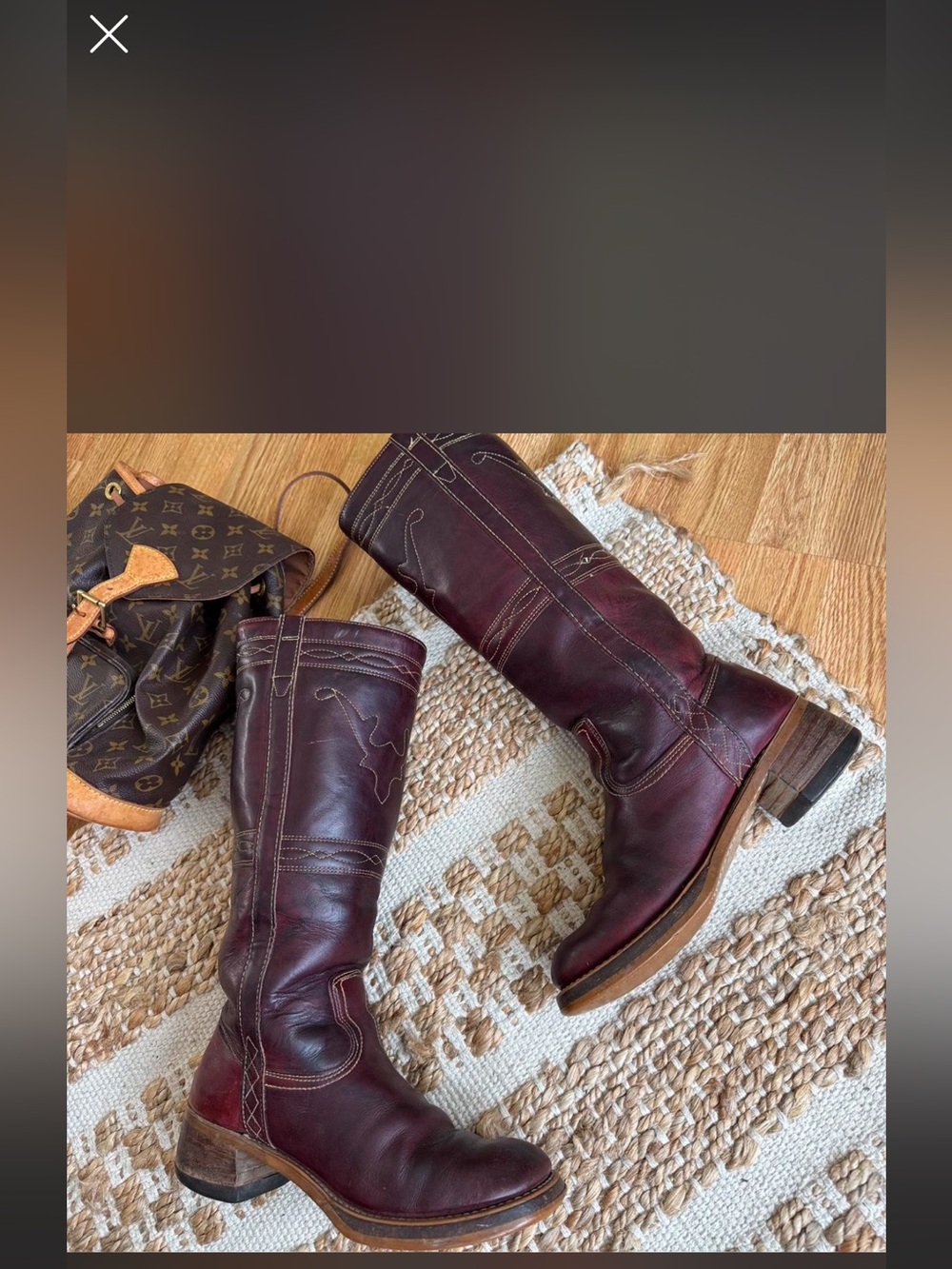 VINTAGE BURGANDY LONGHORN BOOTS ** see photos